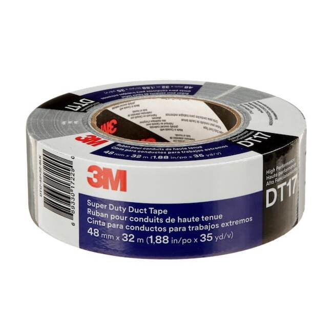3M DT17 Super Duty Ultra-Thick Duct Tape, Black, 48 mm x 32m, 17 mil