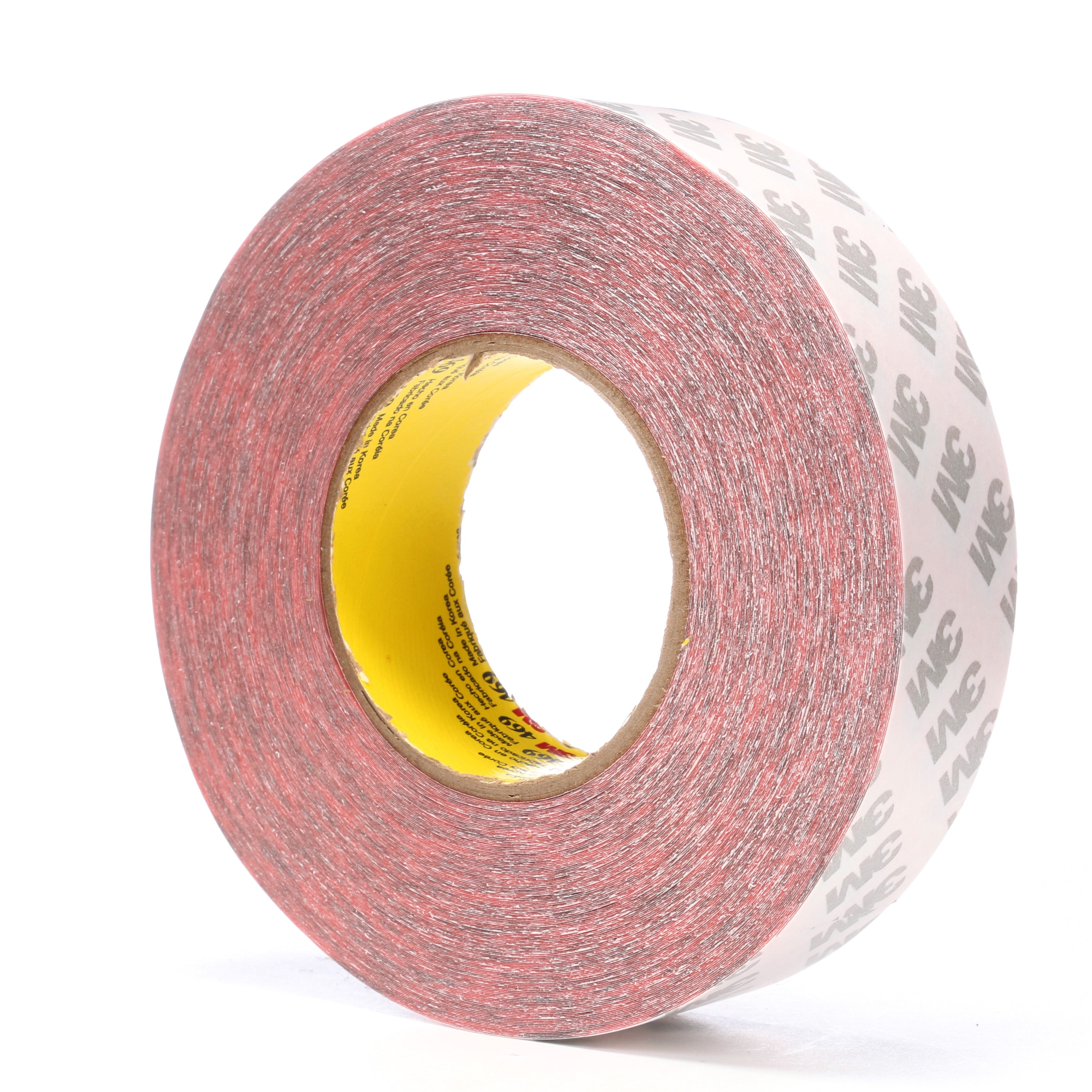 3M Double Coated Tape 469, Red, 1 1/2 in x 60 yd, 5.5 mil, 24 rolls per case