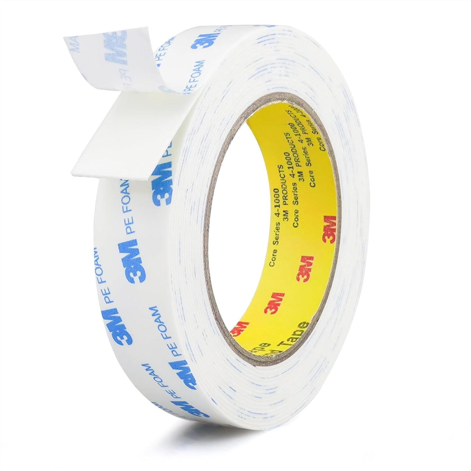 3M Double Sided Tape 1in x 16.5ft, Mounting Heavy Duty, Removeable PE Foam Strips, Strong Adhesive Waterproof Free Damage for Paint Wall Picture Hanging Poster