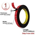 thumbnail image 1 of 3M Double Sided Tape Heavy Duty 1 inch * 16.5FT 0.04in Thick Double Sided Mounting Tape for Walls,VHB 5925 Black Adhesive Tape Heavy Duty for Car, LED Strip Light, Home/Office Decor, 1 of 8