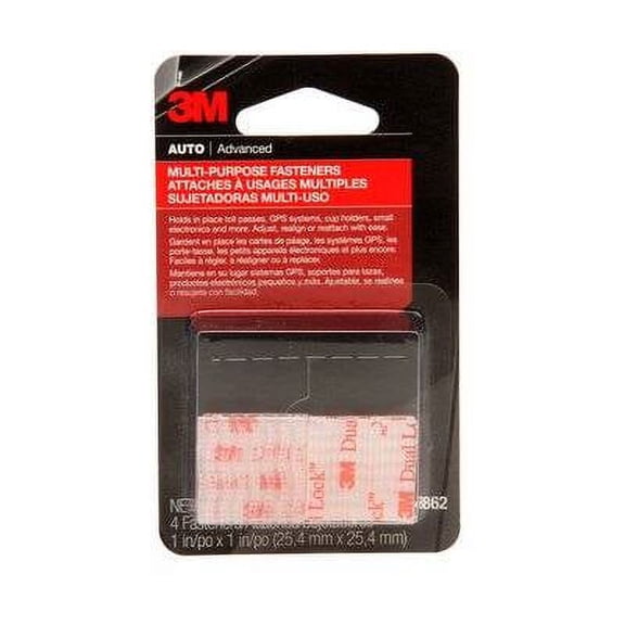 3M Dual Lock Reclosable Fasteners, 04862, 1 in X 1 in, 4 pair per pack, 24 per case