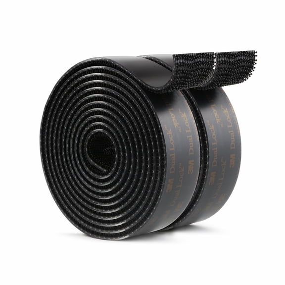 3M Dual Lock SJ3550 1"6ft Black 2 Pack Reclosable Fastener Mounting Tape Interlocking Mushroom Shaped Strong Adhesive Hook Lock Sticky Tape for Indoor and Outdoor(DB251902)