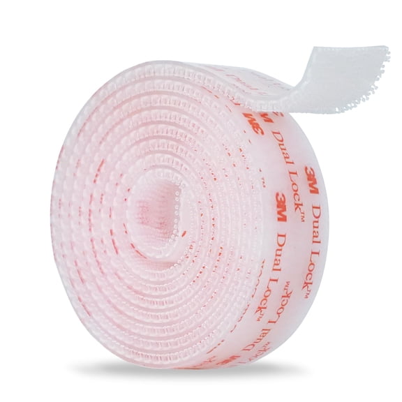 3M Dual Lock SJ3560 1"4ft Clear 1 Pack Reclosable Fastener Mounting Tape Interlocking Mushroom Shaped Strong Adhesive Hook Lock Sticky Tape for Indoor and Outdoor(DC2512)