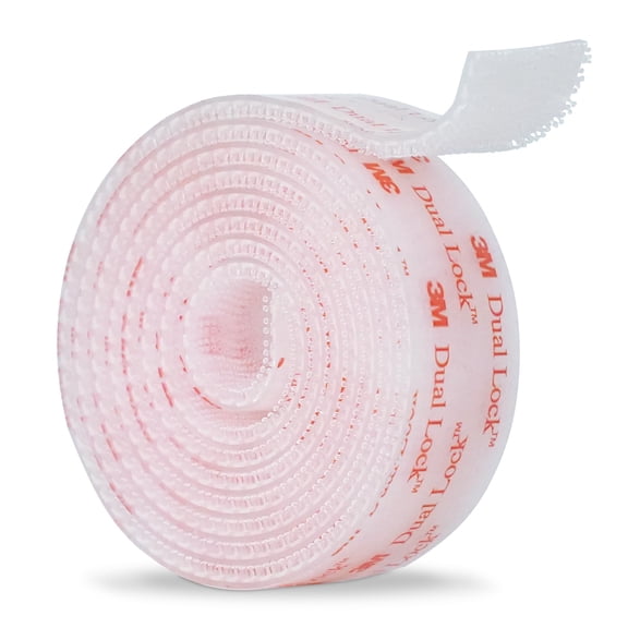 3M Dual Lock SJ3560 1"6ft Clear 1 Pack Reclosable Fastener Mounting Tape Interlocking Mushroom Shaped Strong Adhesive Hook Lock Sticky Tape for Indoor and Outdoor