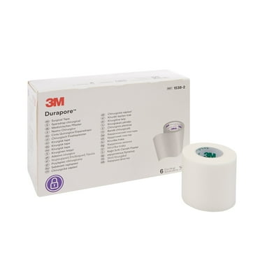 3M Durapore Medical Tape, Non-Sterile, Silk-Like Cloth, White, 2 in x 10 yds, 6 Rolls, 1 Pack