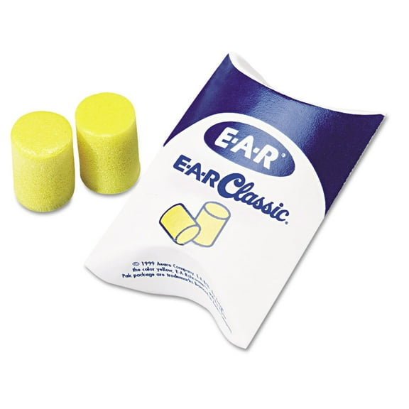 3M E-A-R Classic Uncorded Earplugs 310-1001, Pillow Pack, Yellow, 200 Pairs/Box