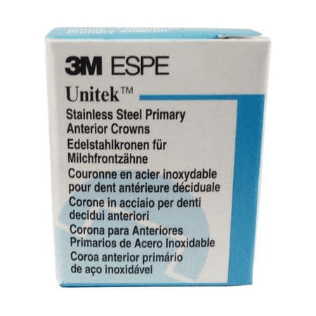 3M ESPE 907012 Unitek Stainless Steel Primary Anterior Crowns #2 Upper Right Central 5/Pk