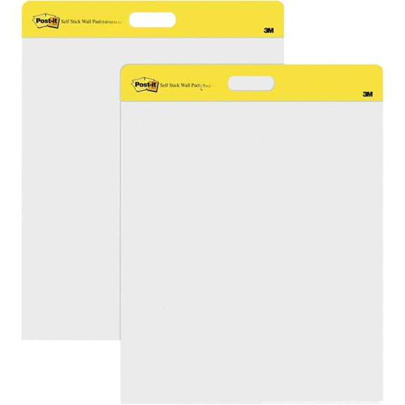 3M  Easel Pad, 20 in x 23 in, White, 20 Sheets/Pad, 2 Pads/Pk, Mounts to surfaces with Command Strips included