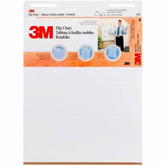 3M Easel Pad Flip Chart, 25 x 30-Inches, 40-Sheets/Pad