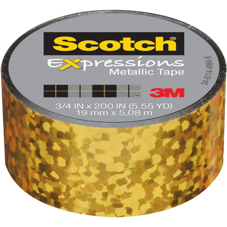 3M Expressions Metallic Tape Gold Crinkles 3/4 in x 200 in
