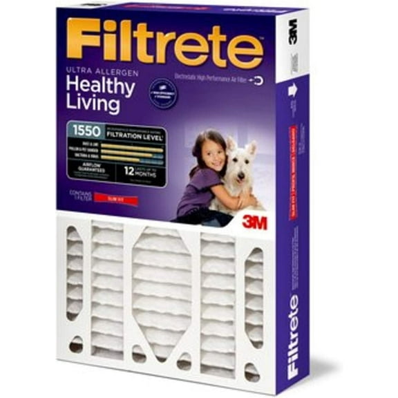 3M Filtrete Allergen Reduction Deep Pleat Filter 4" Slim Fit, 16X25X4,2-pack