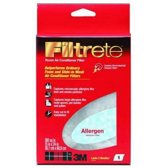 3M Filtrete Air Conditioner Filter, 15-Inch by 24-Inch 9808-12