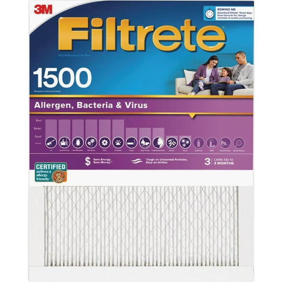 3M Filtrete Healthy Living Ultra Allergen Reduction Air Filter - Electrostatic - 20x30x1 — Residential Use, Standard Application