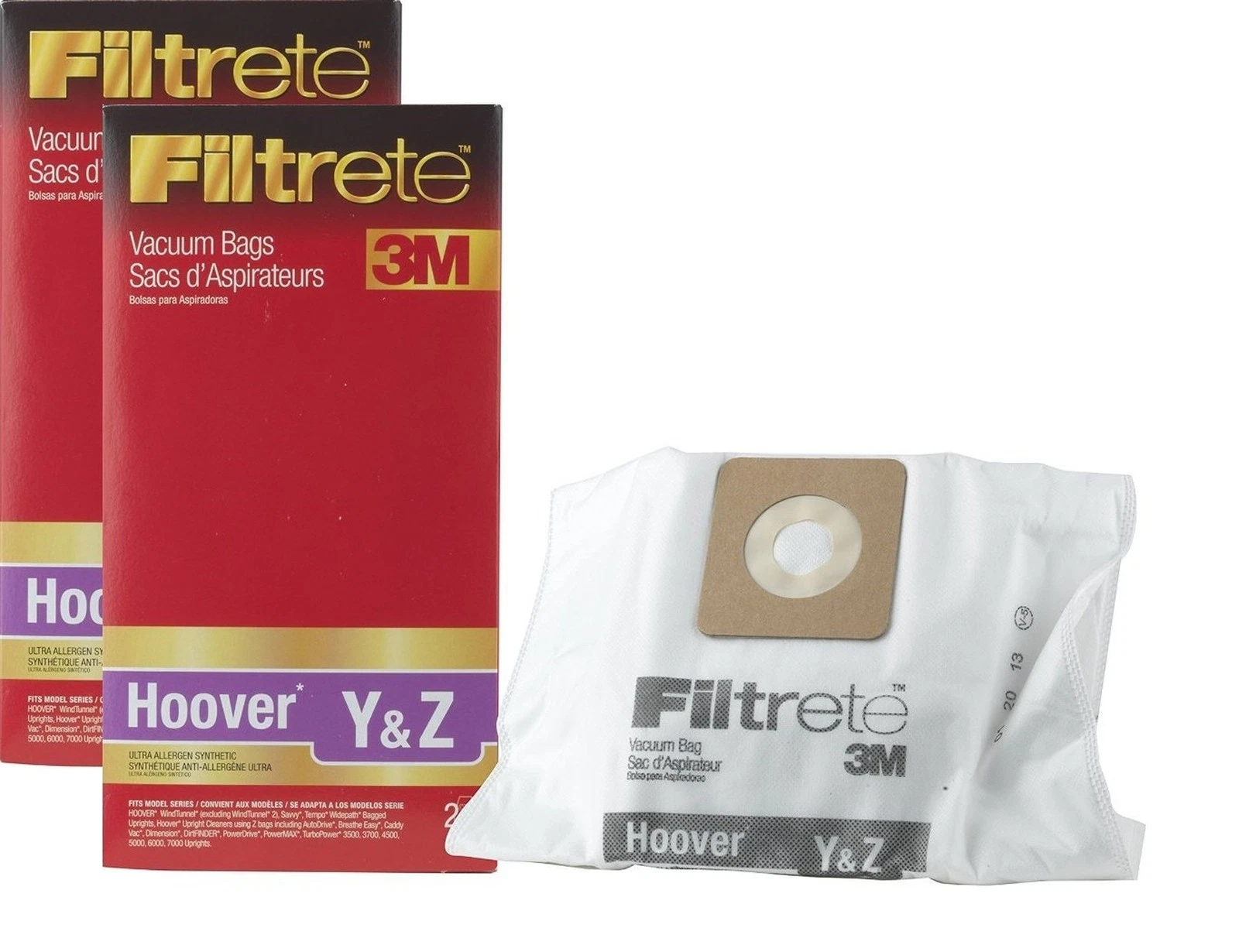 3M Filtrete Hoover Type Y And Type Z Cloth Vacuum Bags, 4 Pack