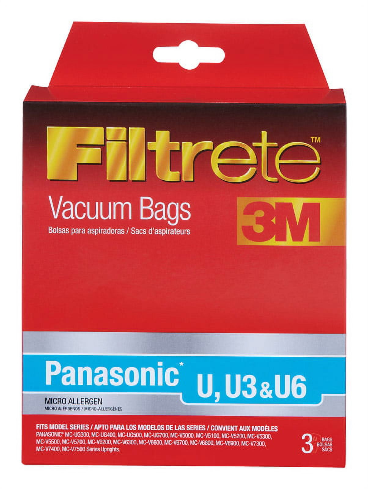 3M Filtrete Panasonic U, U3 & U6 Micro Allergen Vacuum Bag