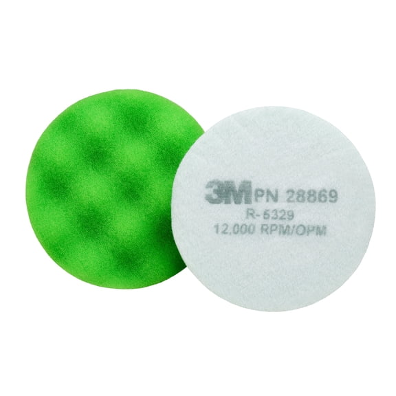 3M Finesse-it Buffing Pad 28869, 3-1/4 in, Green Foam, 10 per inner, 50 per case