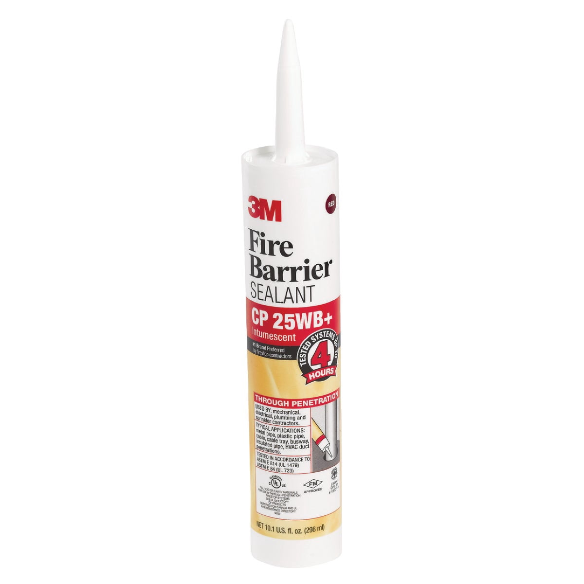3M Fire Barrier CP 25WB Red Intumescent Sealant 10.1 oz.