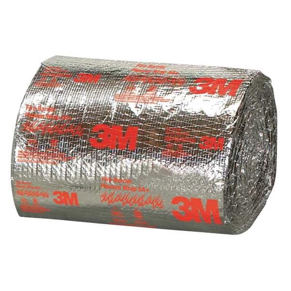 3M Fire Barrier Plenum Wrap 5A+, Inorganic Fiber Blanket With Encapsulated Scrim-Reinforced Foil, 1/2 in x 24 in x 50 ft, 1 Roll