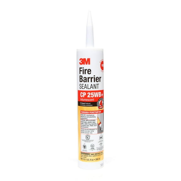 3M Fire Barrier Sealant CP 25WB+ - for Commercial, Industrial and Residential Applications - Cartridge, 10.1 fluid ounces - Red- Pack of 12