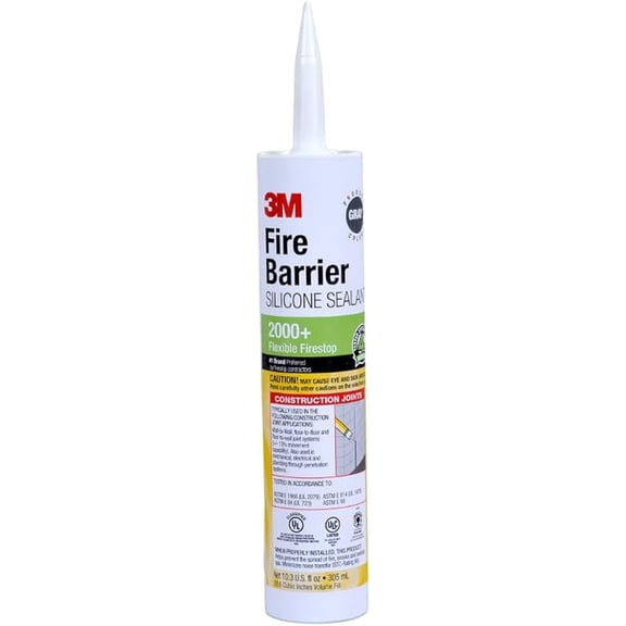 3M Fire Barrier Silicone Sealant 2000+, Gray, 10.3 oz