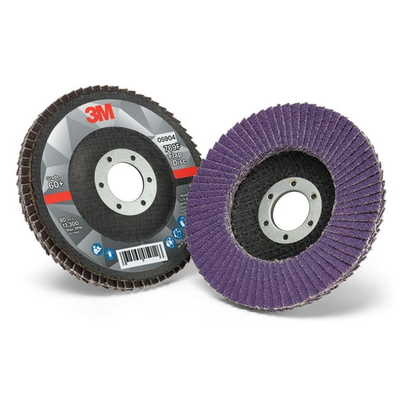 3M Flap Disc 769F, 05904, T27, 4 1/2 in x 7/8 in, 60+ YF-weight, 10 per case
