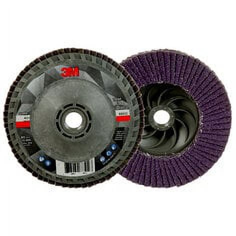 3M Flap Disc 769F, 40+, Quick Change, Type 27, 4-1/2 in x 5/8 in-11, 10 ea/Case