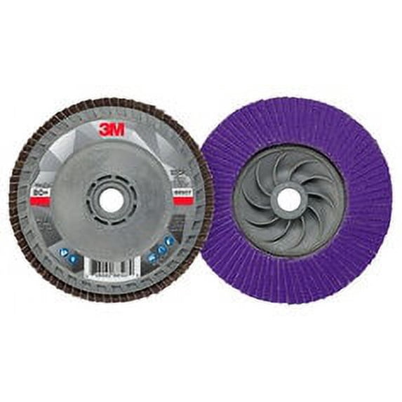 3M Flap Disc 769F, 80+, Quick Change, Type 29, 4-1/2 in x 5/8 in-11, 10 ea/Case