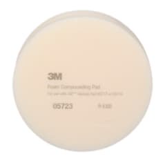 3M Foam Compounding Pad, 05723, Single Sided, Flat Back, 8 in (203.2 mm), 2 pads per bag, 12 bags per case