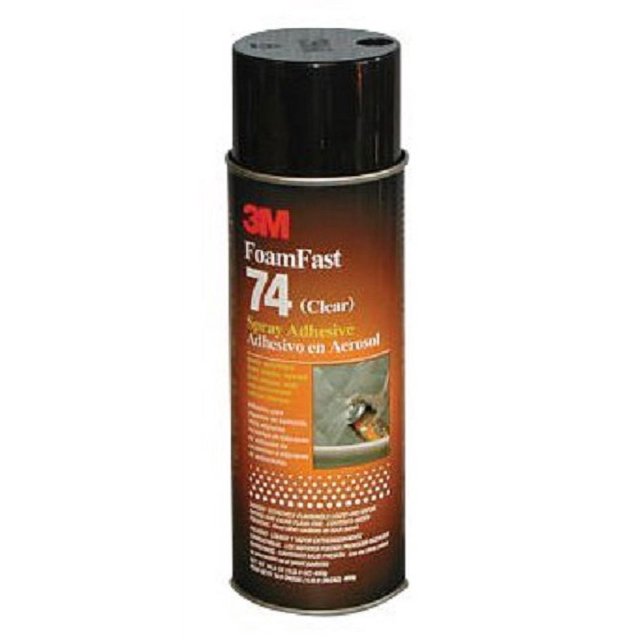 3M Foam Fast 74 Spray Adhesive, Clear, Net Wt 16.9 oz