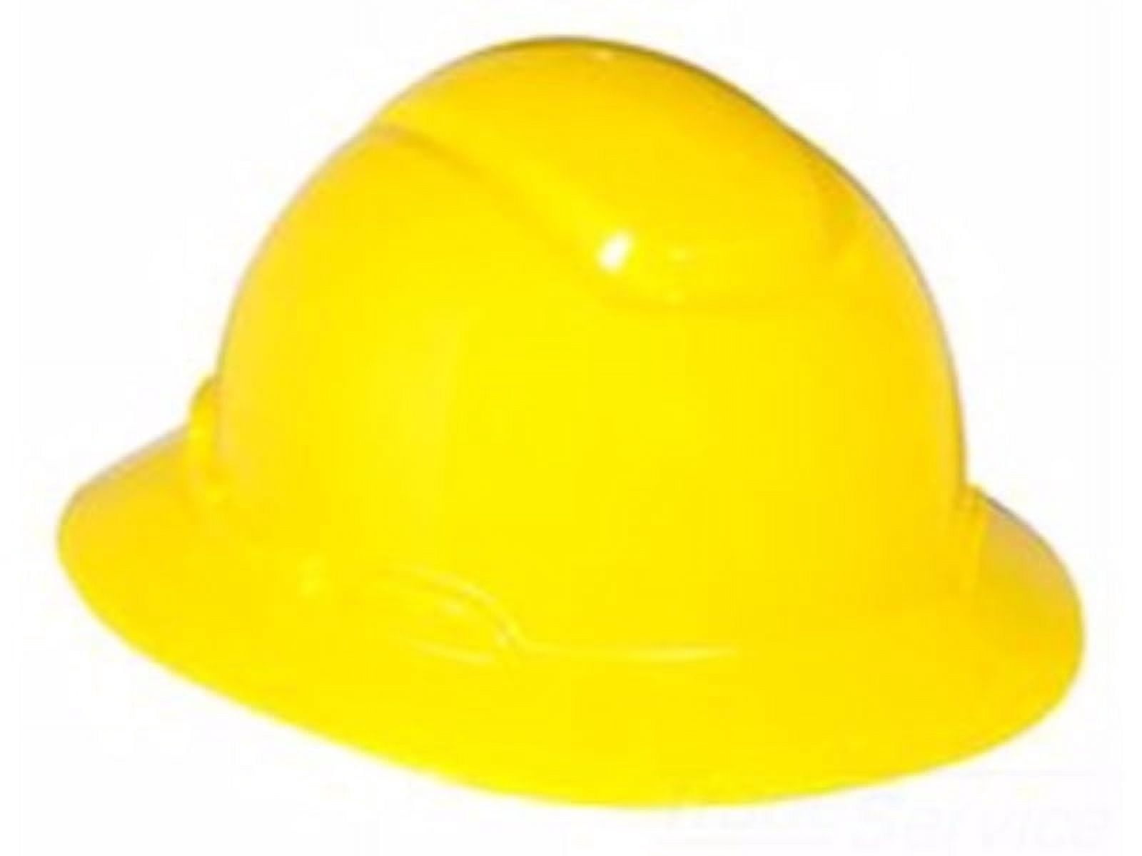 3M Full Brim Hard Hat H-802R, 4-Point Ratchet Suspension, Yellow