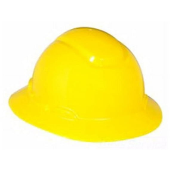 3M Full Brim Hard Hat H-802R, 4-Point Ratchet Suspension, Yellow