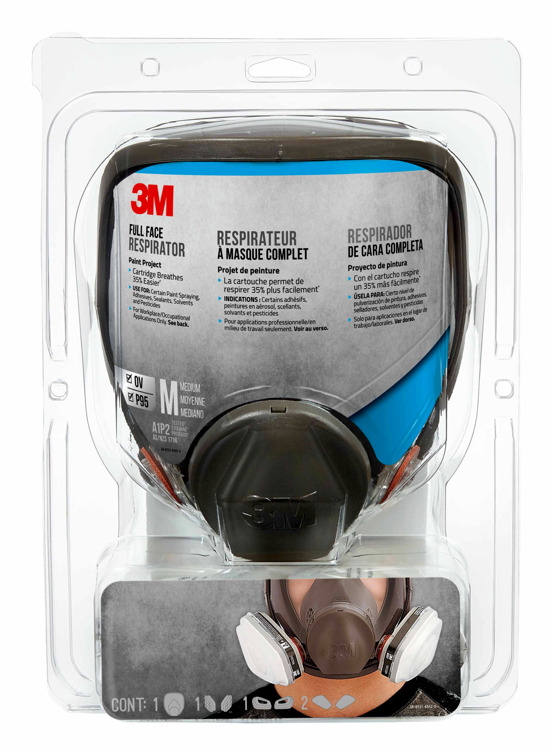 3M Full Face Paint Project Respirator, Medium Size, 1 Pack