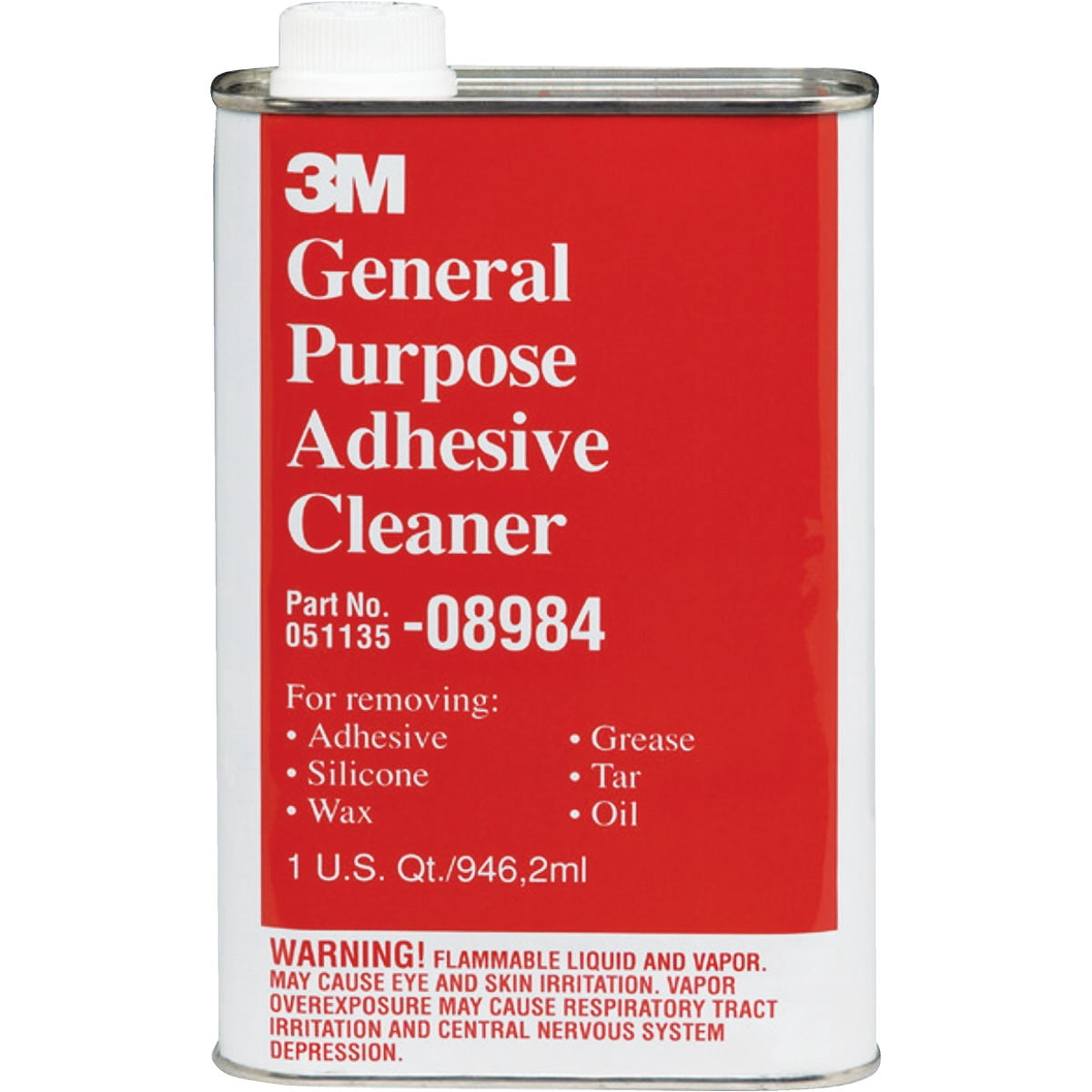 3M GENERAL PURPOSE ADHESIVE CLEANER, 08984, 1 QUART, 6 PER CASE