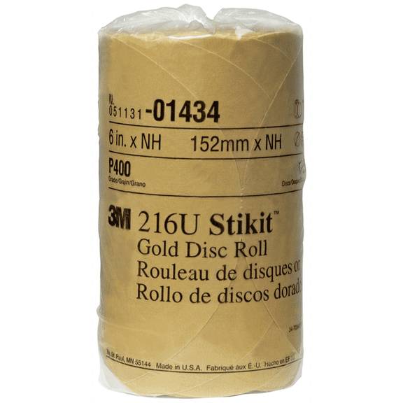 3M GOLD DISC ROLLS STIKIT P400 6IN 175/ROLL