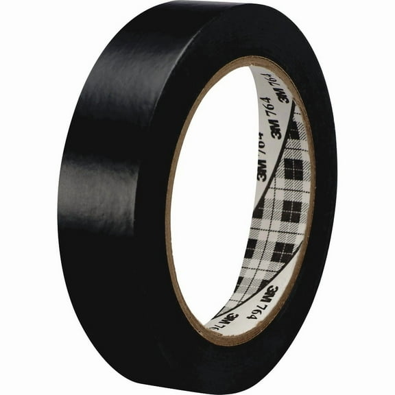 3M General-Purpose Vinyl Tape 764 - 36 yd Length x 1" Width - 5 mil Thickness - Rubber - 4 mil - Polyvinyl Chloride (PVC) Backing - 1 / Roll - Black | Bundle of 2 Rolls