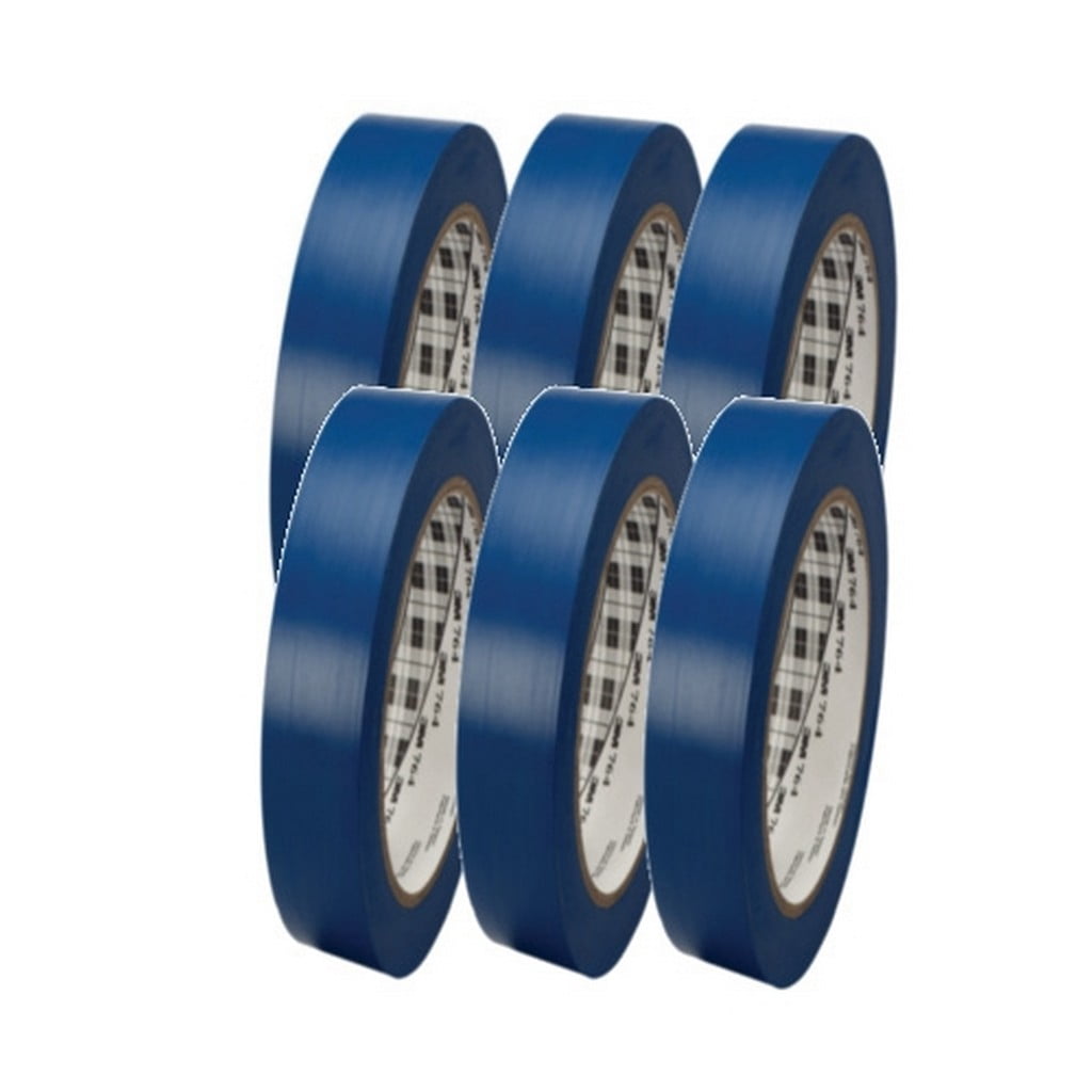 3M General Purpose Vinyl Tape 764 Blue 1" X 36 Yard Roll (6 Pack)