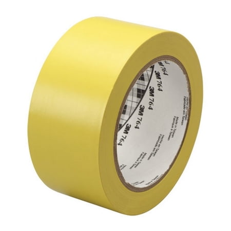 3M General Purpose Vinyl Tape 764 Yellow 2" X 36 Yard Roll (6 Pack)