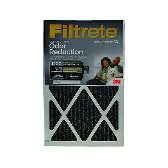 3M HOME03-4 Filtrete Odor Reduction Furnace Filter, 20x25x1-In., Must Purchase in Quantities of 4