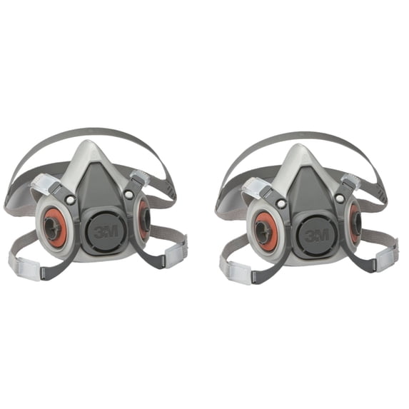 3M Half Facepiece Reusable Respirator 6100/07024AAD, Respiratory Protection VlzXfN, 2Pack Small
