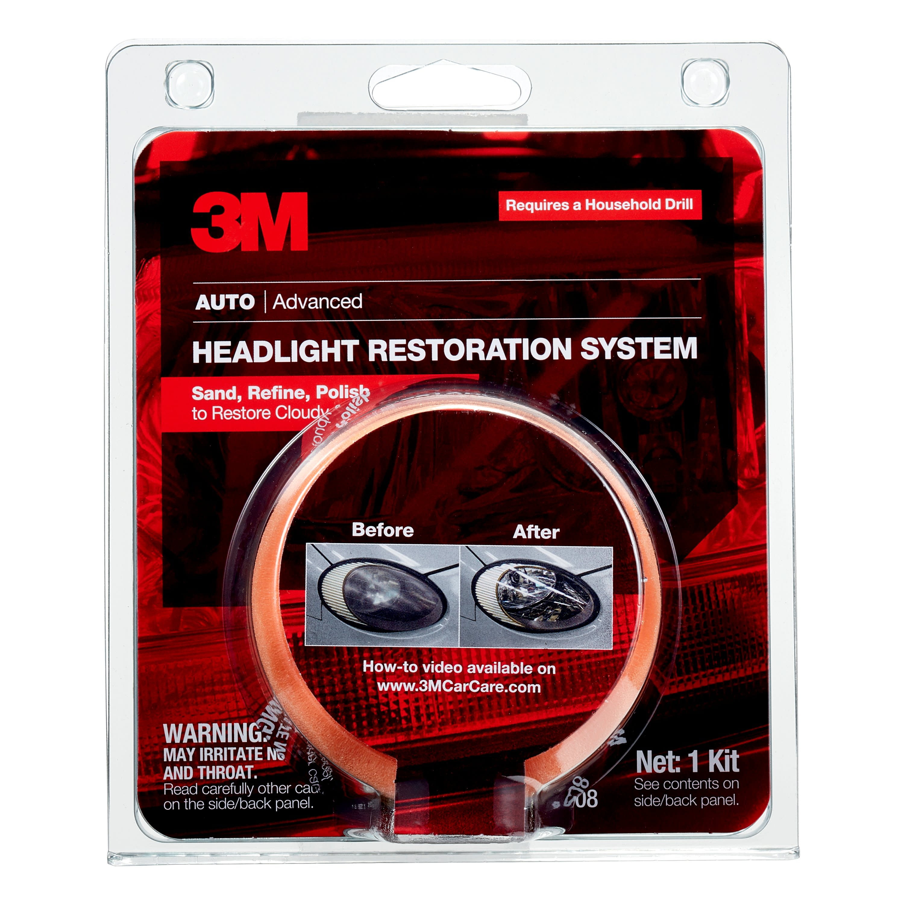  3M 02516 Headlight Lens Restoration System : Automotive