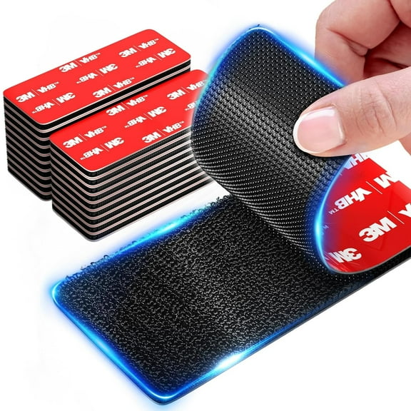 3M Heavy Duty Hook and Loop Strips with Super Adhesive, Heat-Resistant & Waterproof, Car Outdoor Indoor Use (1×2.8in*16Pcs)