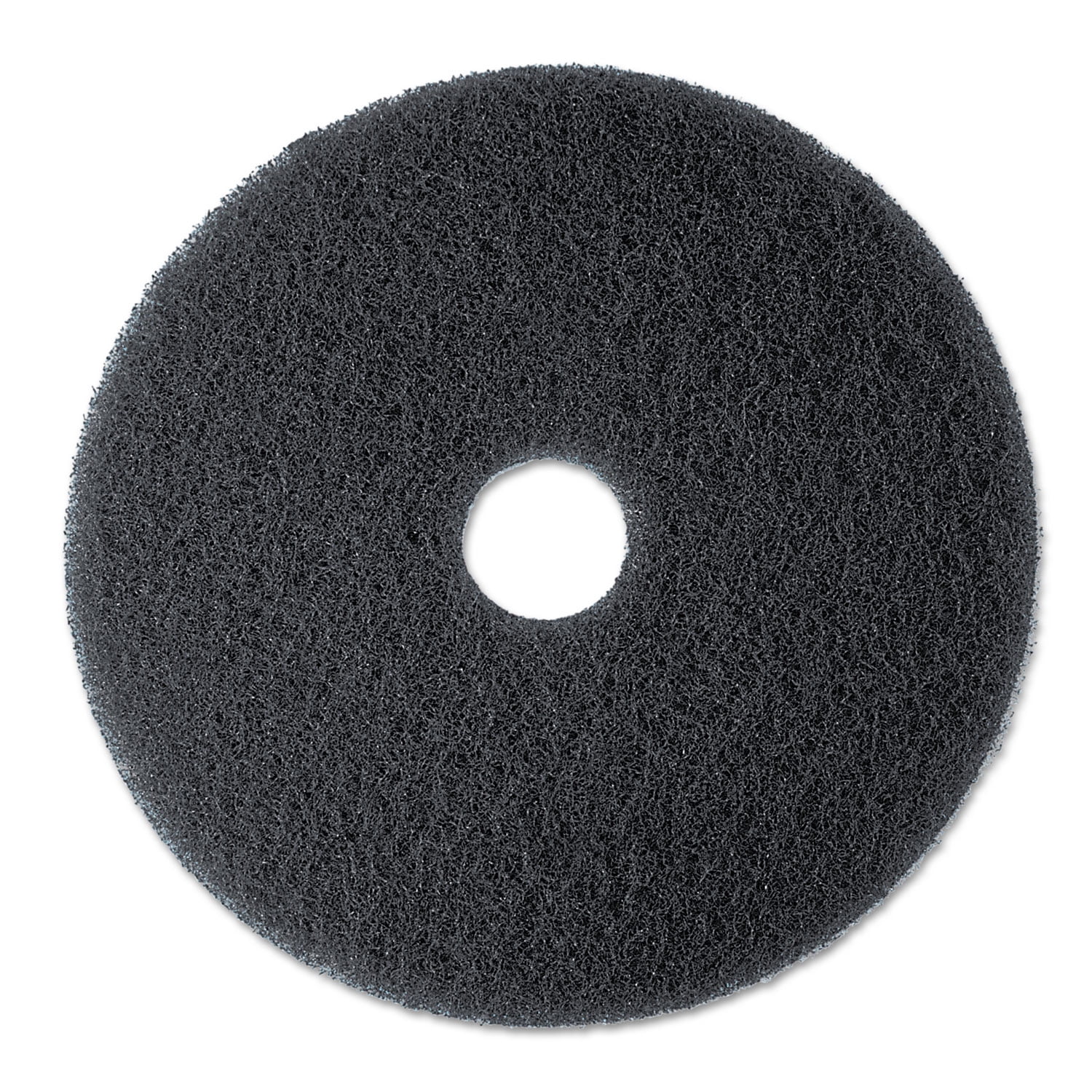 3M High Productivity Floor Pad 7300, 17" Diameter, Black, 5/Carton -MMM08275