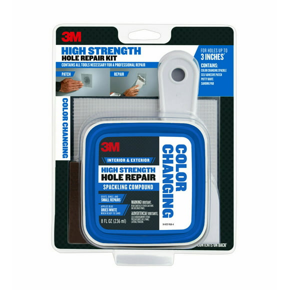 3M High Strength Hole Repair Kit, Color Changing Spackling Compound, Wall Filler, .5 lbs