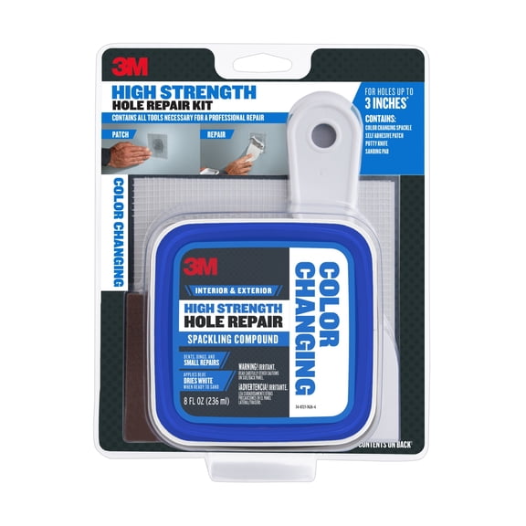 3M High Strength Hole Repair, 8 oz., Color Changing Spackling Compound, Wall Filler, 1 Kit