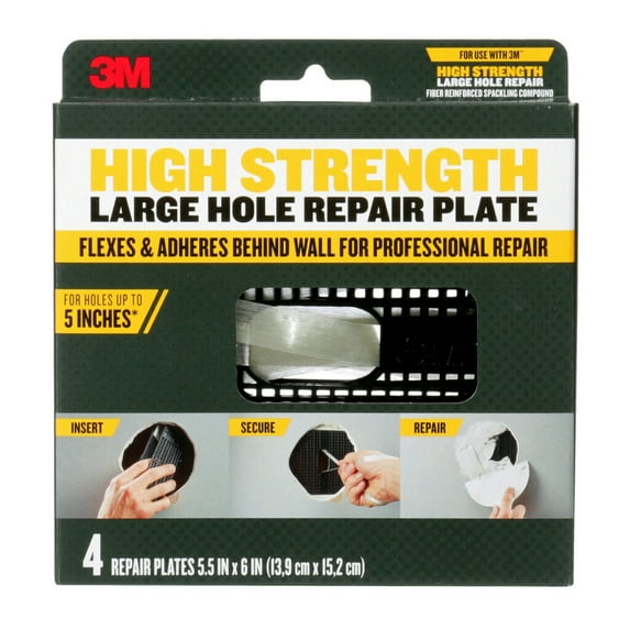3M High Strength Large Hole Repair Plates, 4 Repair Plates