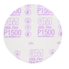 3M Hookit Finishing Film Abrasive Disc 260L, 00950, 6 in, P1500, 100 discs per carton, 4 cartons per case