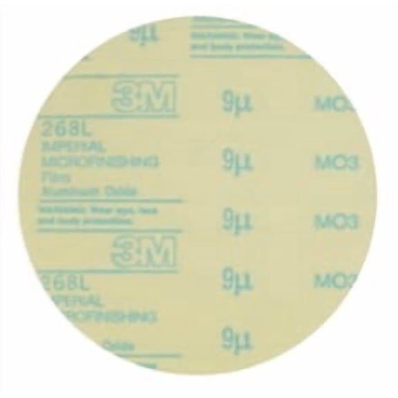 3M Hookit Microfinishing Film Disc 268L, 60 Mic 3MIL, Type D, 6 in x 11/16 in, D/F 8HL, Die 600KE (Case of 500)