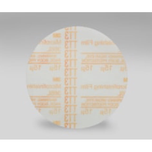 3M Hookit Microfinishing Film Disc 366L, 15 Mic, Type D, Orange, 5 in x NH, Die 500X, 50 per inner, 500 per case