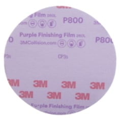 3M Hookit Purple Finishing Film Abrasive Disc 260L, 30670, 6 in, P800, 50 discs per carton, 4 cartons per case