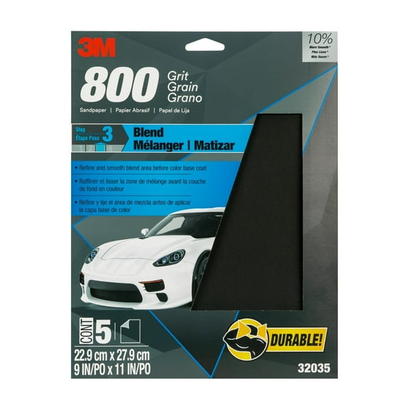 3M Imperial Wetordry Sheet, 9" x 11", P800A - Used in Wet Sanding, 5/pack, sold by pack